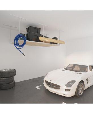 OHK Frame-Only OHK Series Ceiling Mounted Overhead Garage Storage Rack, White — 48" X 96"