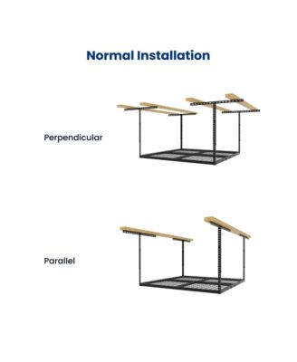 OHK Series 48 in W × 48 in D Ceiling-Mounted Overhead Garage Storage Rack – Model OHK44B-E