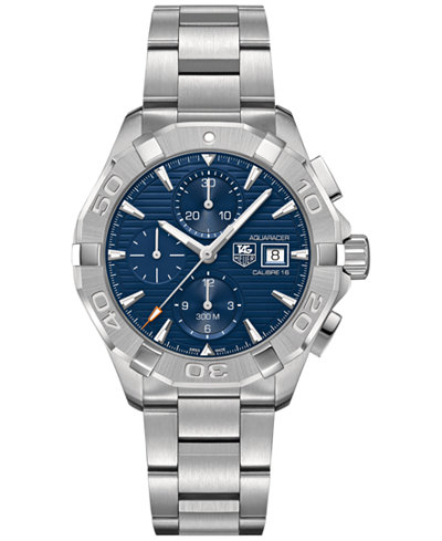 TAG Heuer Men's Swiss Chronograph Aquaracer Calibre 16 Stainless Steel Bracelet Watch 43mm CAY2112.BA0927