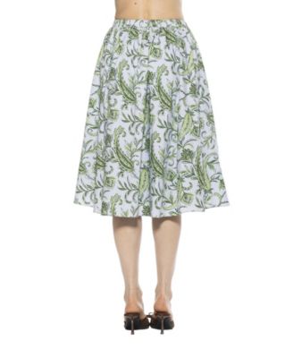 Women's Isla Elastic Waist Shirred Midi Skirt