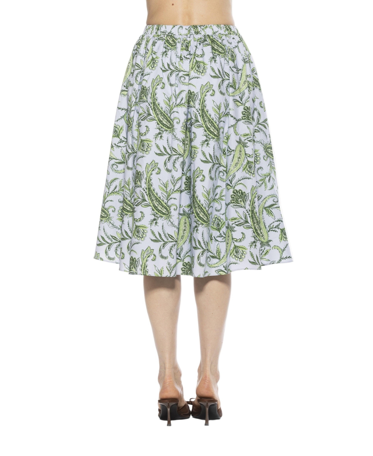 Alexia Admor Women's Isla Elastic Waist Shirred Midi Skirt