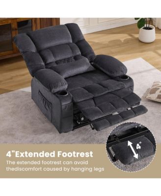 Dual Motor Lift Recliner with Lay Flat Waist Kneading Heat and Cup Holders