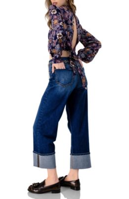 Women's Cropped Back-Tie Blouse