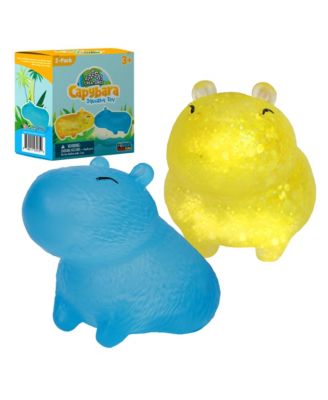 Capybara Squishy Toy 2 Pack - Yellow / Blue