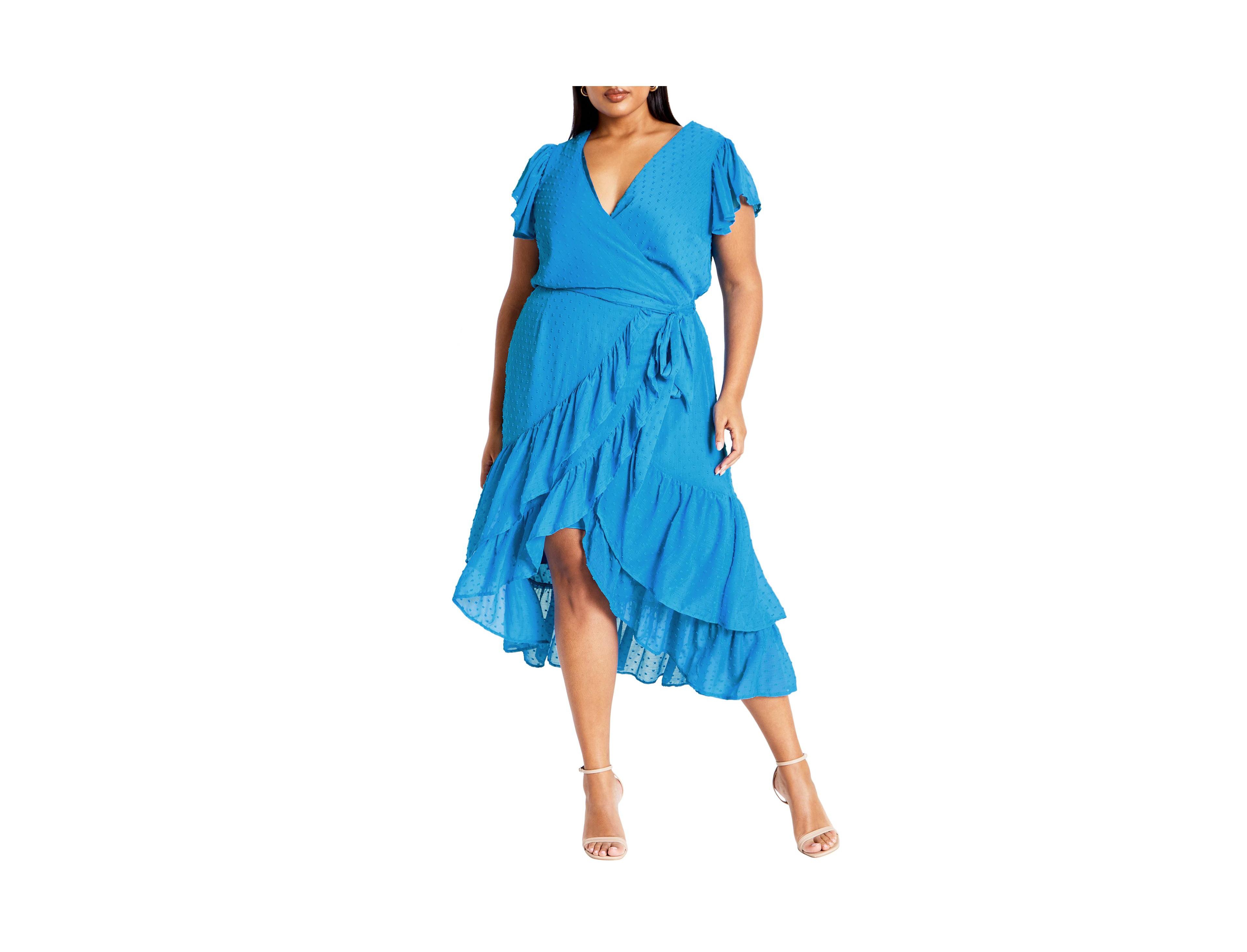 City Chic Plus Midi Frill Dee Tiered Dress