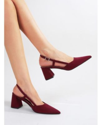 Women's Carrington Faux Suede Slingback Block Heel Pumps