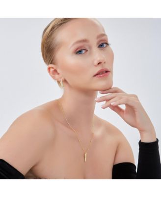 Key Pendant Necklace With Beaded Chain Sterling Silver