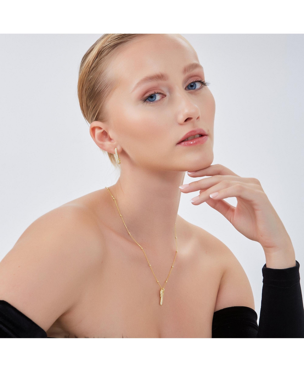 Spero London Key Pendant Necklace With Beaded Chain Sterling Silver