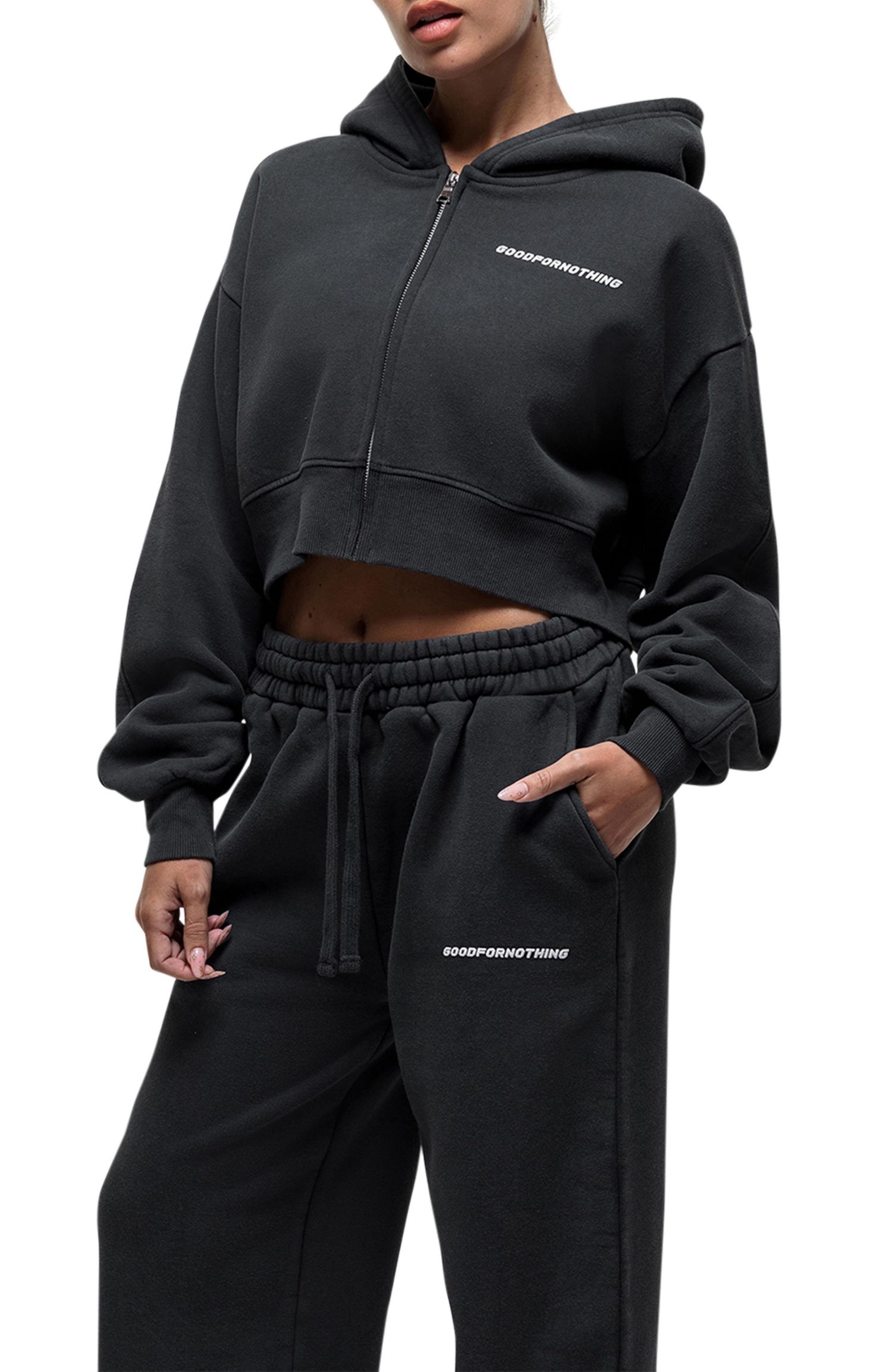 Women's Vintage Crop Zip Hoodie
