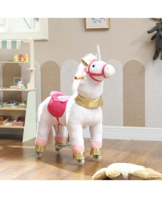 Ride on Unicorn Toy, Plush Baby Rocking Horse for Kids 3-5 Years