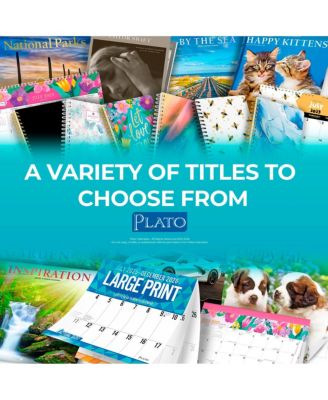 Plato Large Print | 2026 15.5 x 11 Inch Monthly Desk Pad Calendar