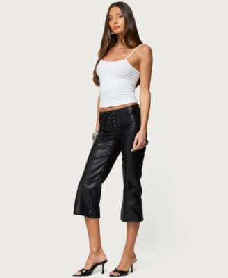 Women's Lexy Faux Leather Flared Capri Pants