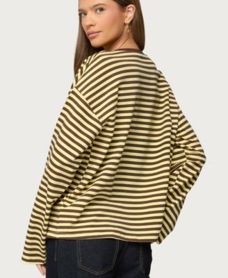 Women's Jodie Oversized Striped Long Sleeve Top