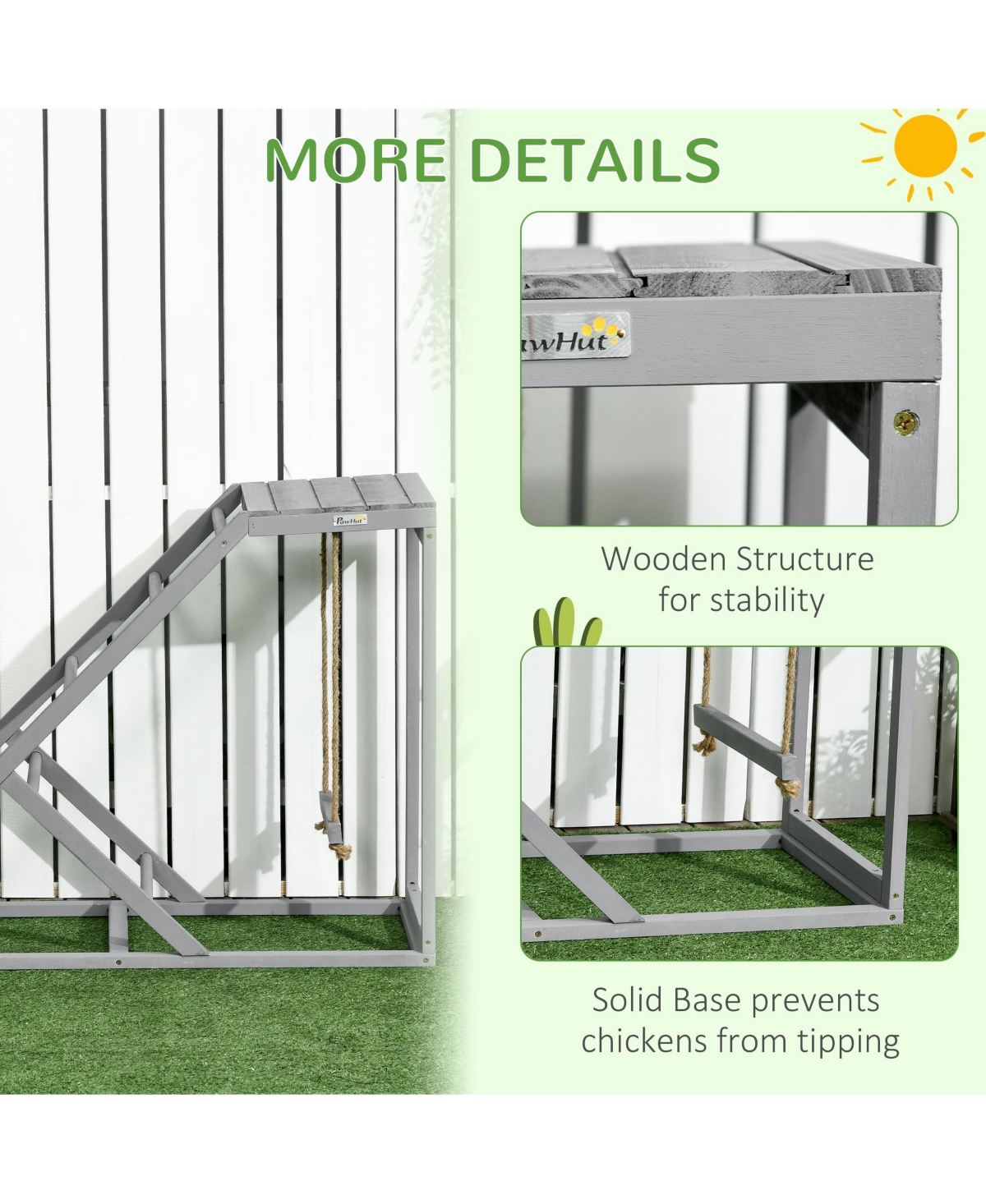 PawHut Chicken Activity Play Chicken Coop Toy Hen Accessory w/ Platform