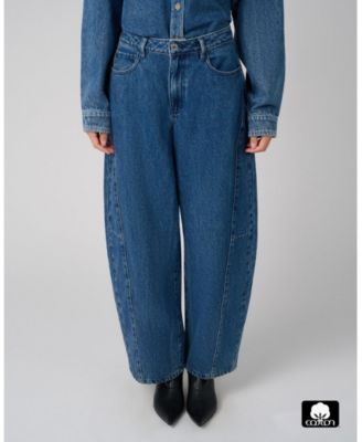 Women's Mid Rise Barrel Jeans.