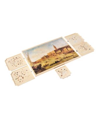 2000-Piece Rotating Puzzle Board 40"x29" with Drawers and Cover