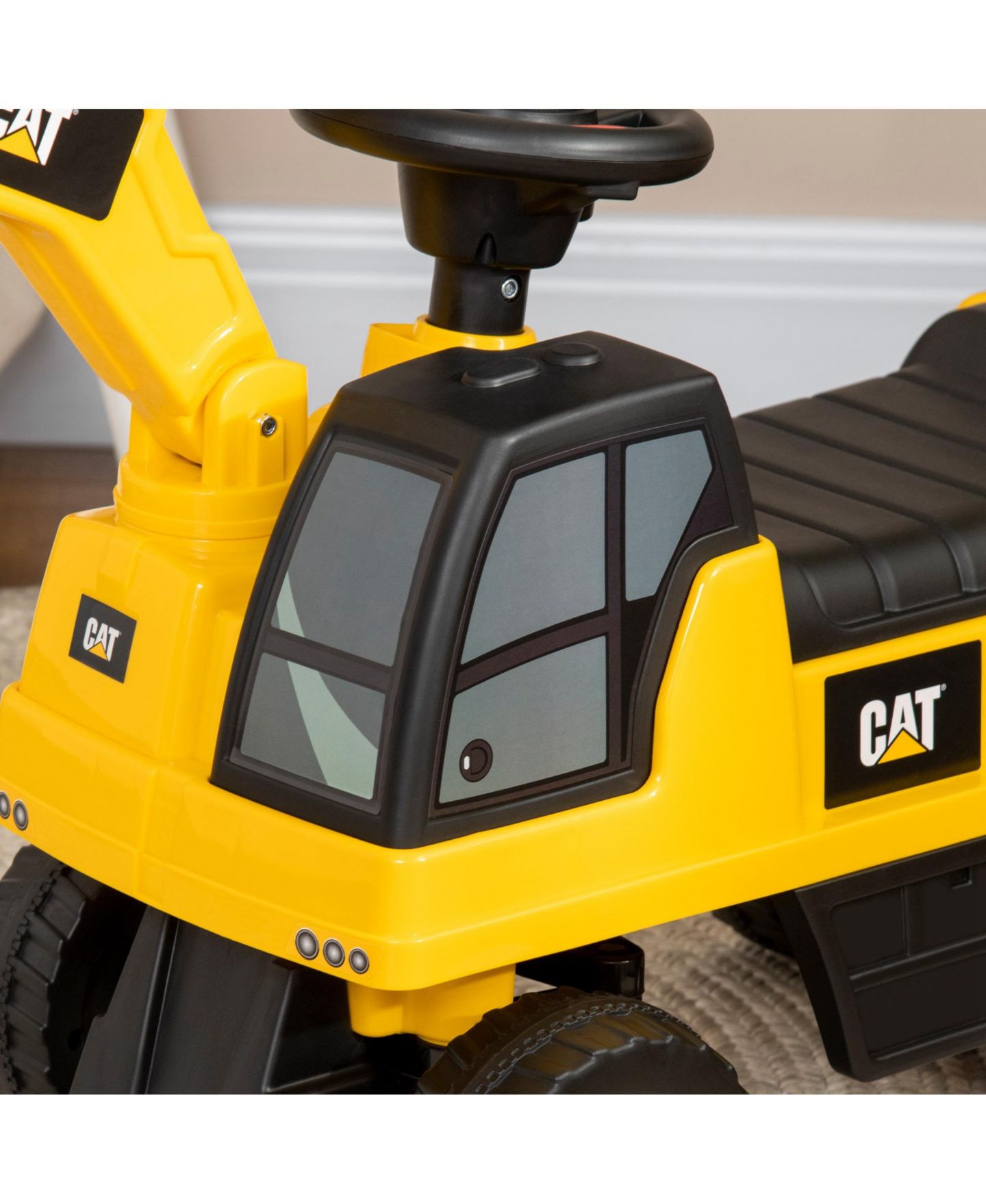 Детская игрушка Aosom Cat Licensed Excavator with Manual Shovel Ride-On Toy, 55 lbs Weight Capacity, Ages 18-36 Months — фото 8