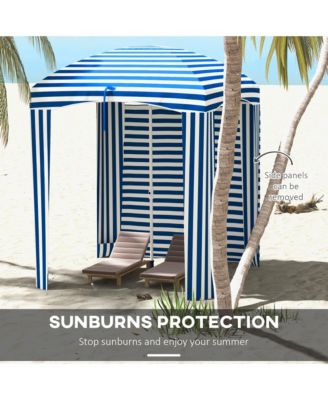 Beach Cabana Umbrella with Bag, Windows, Stripe