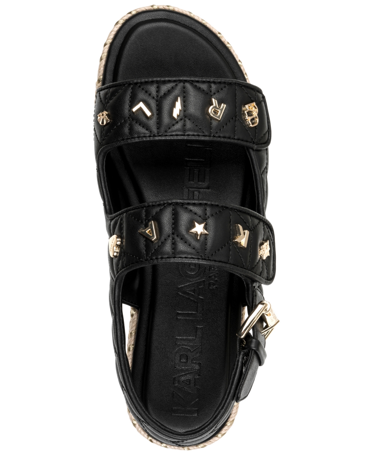 Karl Lagerfeld Paris Women's Charlay Studs Flat Espadrille Sandals