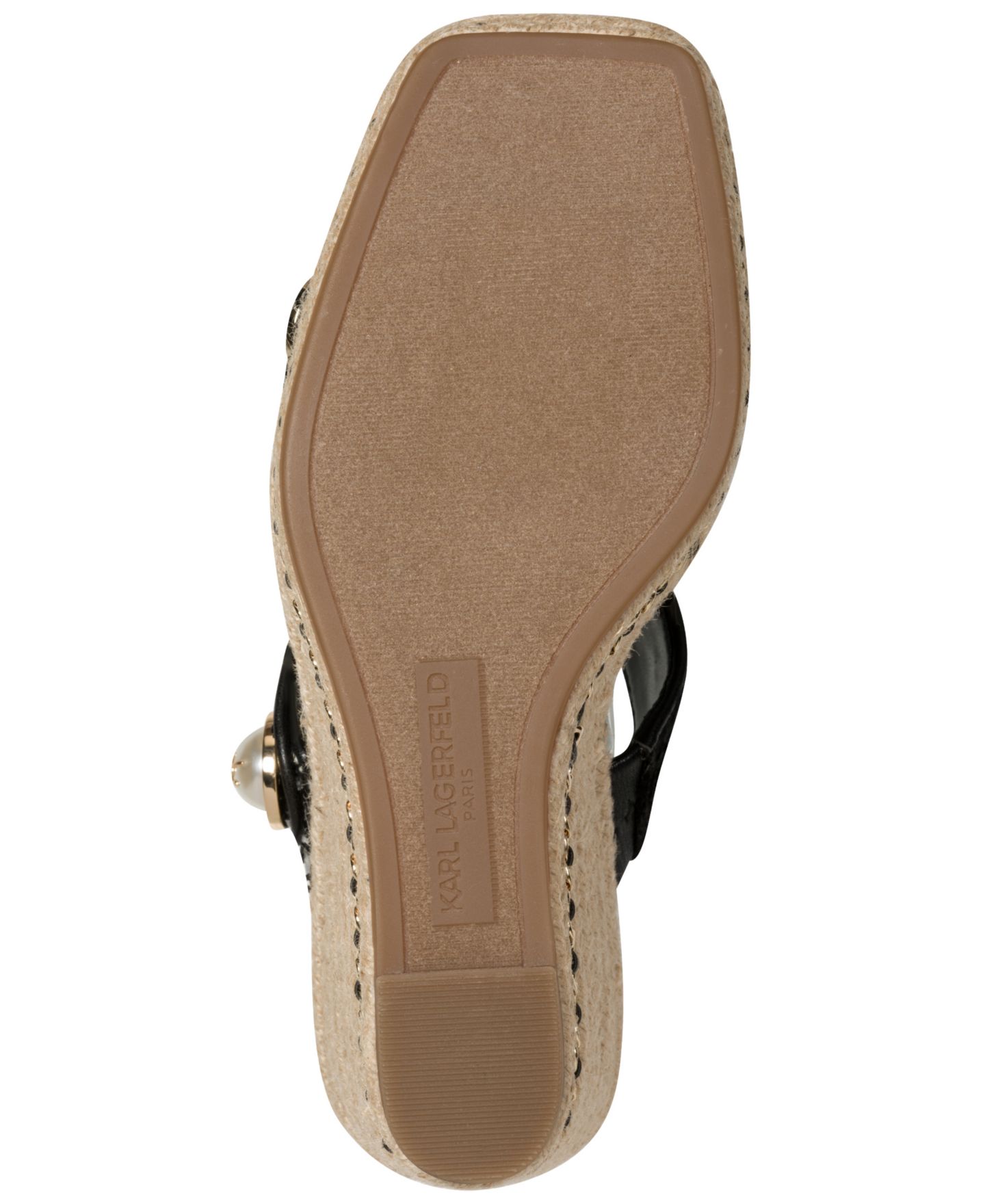 Женские сандалии KARL LAGERFELD PARIS Carsen Slip-On Wedge, цвет: Чёрный — фото 5