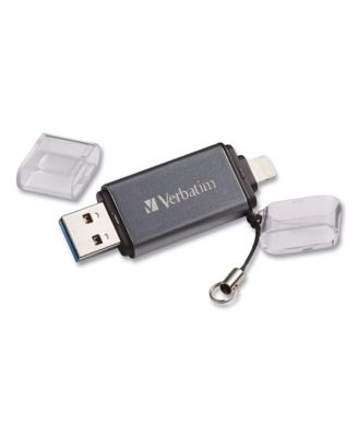 49301 64 GB Store 'n' Go Dual USB 3.0 Flash Drive for Apple Lightning Devices - Graphite