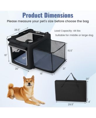 Folding Soft Dog Crate Foldable Pet Carrying Bag w/ 2 Openings & Window Soft Mat