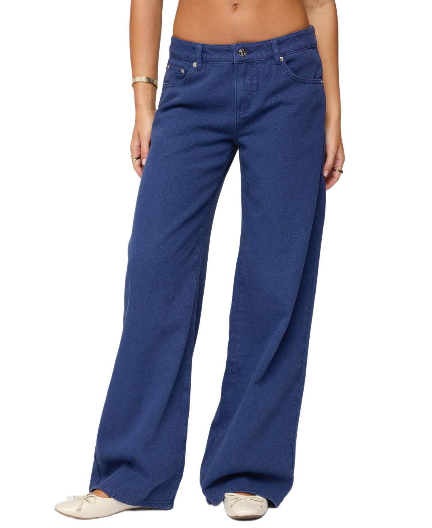 Женские джинсы Edikted Daytime Low Rise Baggy, цвет: Тёмно-синий — фото 1