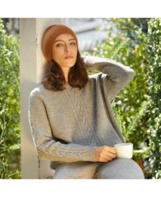 Women's Single Cable Superfine Merino Pullover
