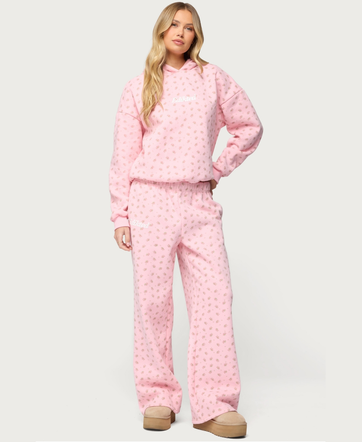 Edikted Womens Flower Power Sweatpants