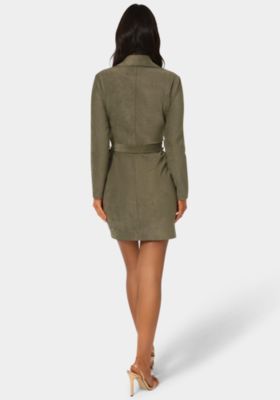 Women's Faux Suede Moto Dress