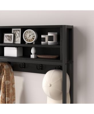 Hall Tree with Bench, 5-in-1 Entryway Bench with Coat Rack,