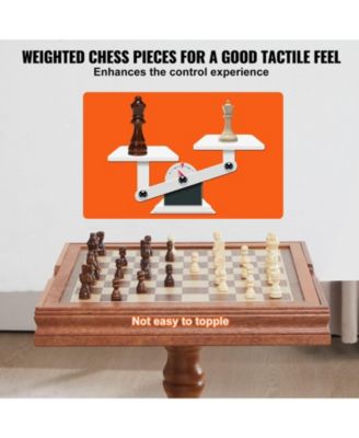 3-in-1 Chess Checkers Backgammon Table Set 18" Wooden Game Table