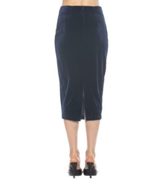 Women's Jayden Solid Velvet Midi Skirt