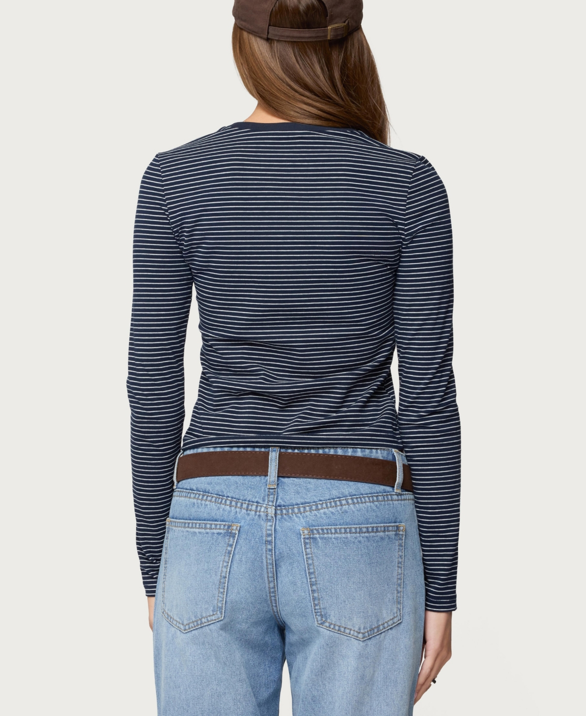 Edikted Womens Brianna Striped Long Sleeve T Shirt