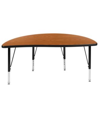 47.5" Half Circle Wave Flexible Collaborative Kids Adjustable Height Activity Table
