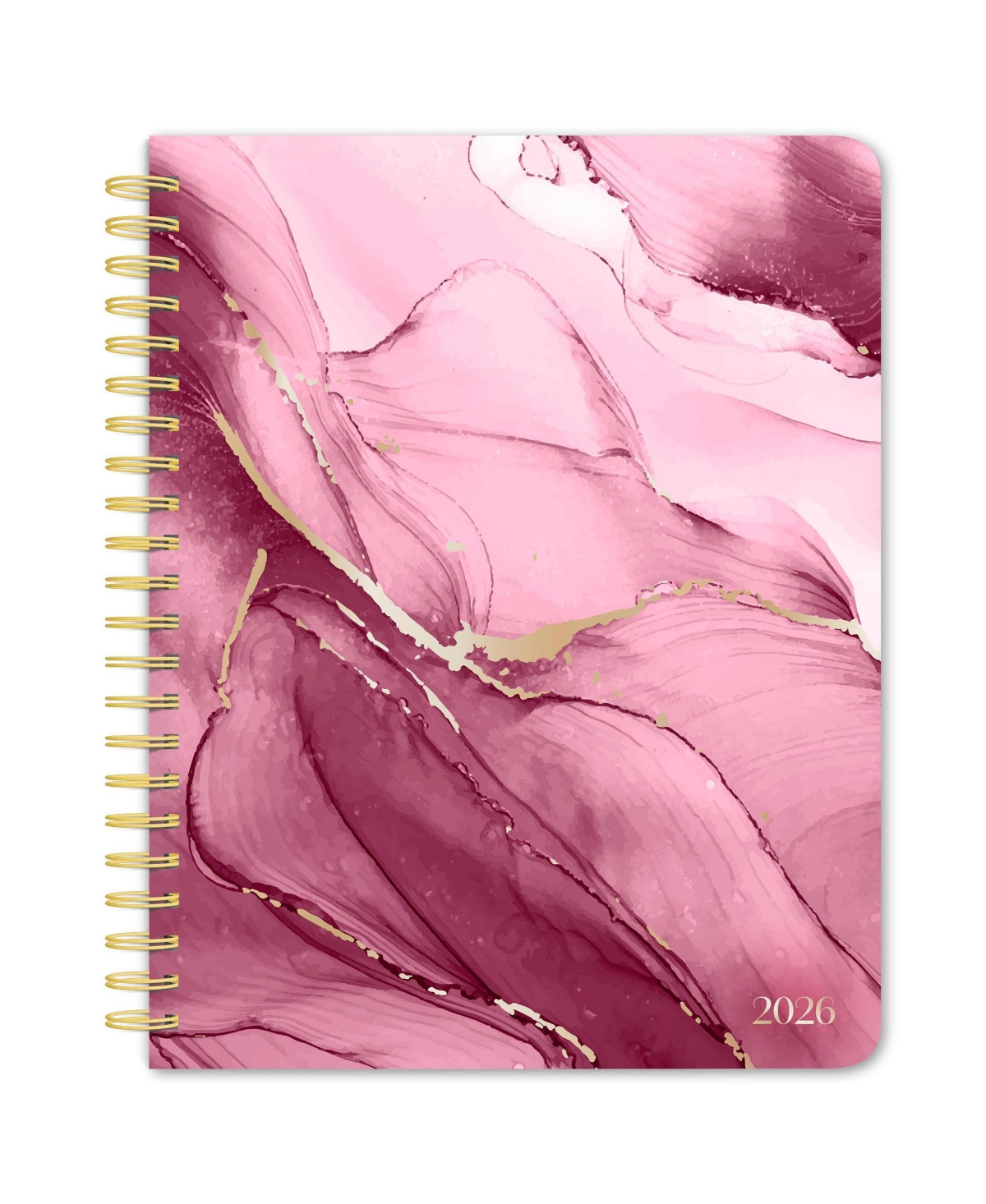 BrownTrout Crackled Blush | 2026 6 x 7.75 Inch Weekly Desk Planner | Foil Stamped Cover
