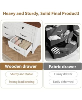 6-Drawer Black Bedroom Dresser, 47" Wide Freestanding Chest with Storage, Wooden Closet Organizer for Living Room, Bedroom, Entryway