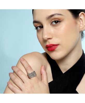 Women's The Dewdrop Statement Ring - Chrome Silver