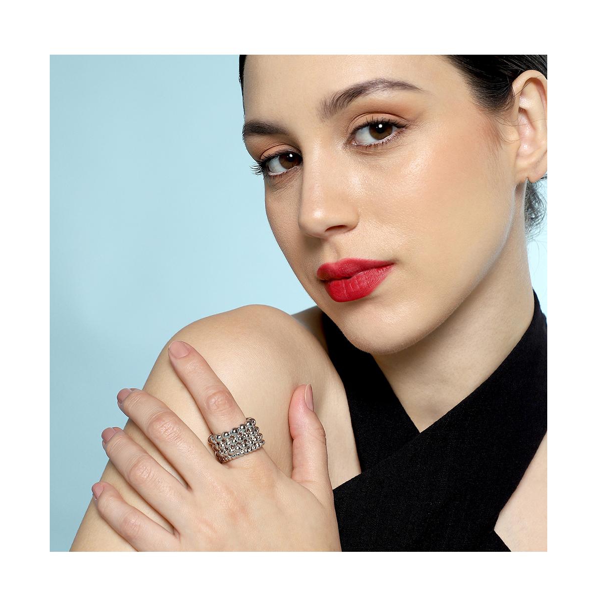 Women's The Dewdrop Statement Ring - Chrome Silver