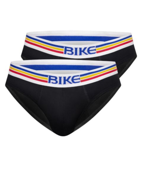 Трусы-брифы для мужчин, хлопок-стрейч, 2 шт. — BIKE Athletic, цвет: Чёрный