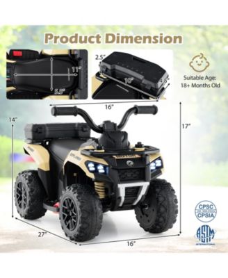 Kids Electric ATV Ride On Car With Music Spray Function And Storage Box