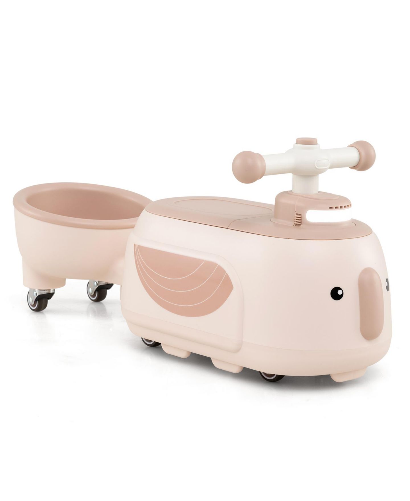 Детские игрушки HONGGE 2-in-1 Toddler Ride-On Car with Detachable Trailer and Lights, цвет: Бежевый — фото 1