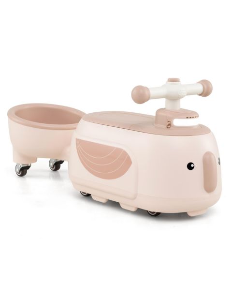 Детские игрушки HONGGE 2-in-1 Toddler Ride-On Car with Detachable Trailer and Lights, цвет: Бежевый