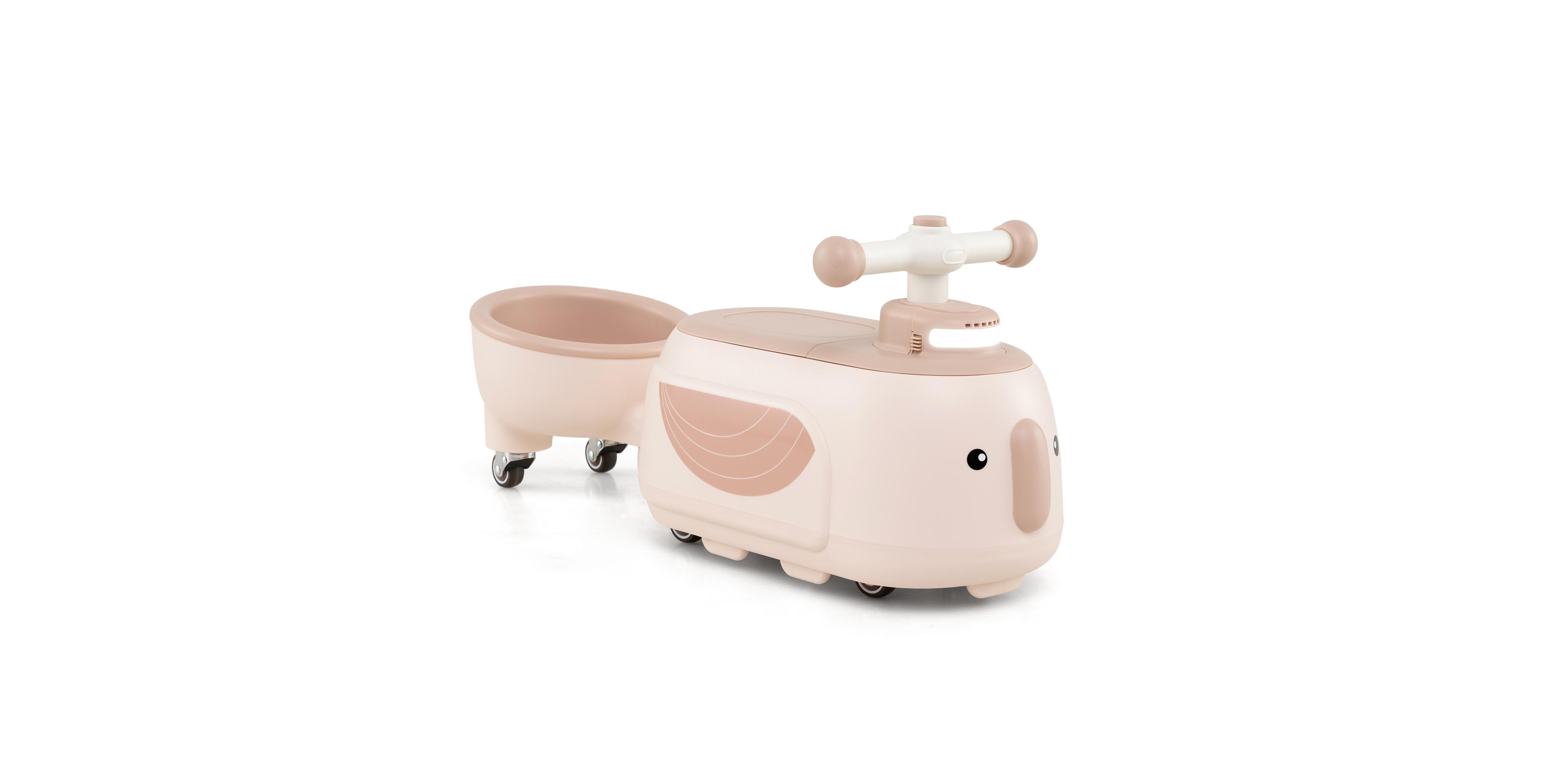 Hongge 2-in-1 Toddler Ride-On Car with Detachable Trailer, Led Lights, and 2-Piece Set, Ages 1+