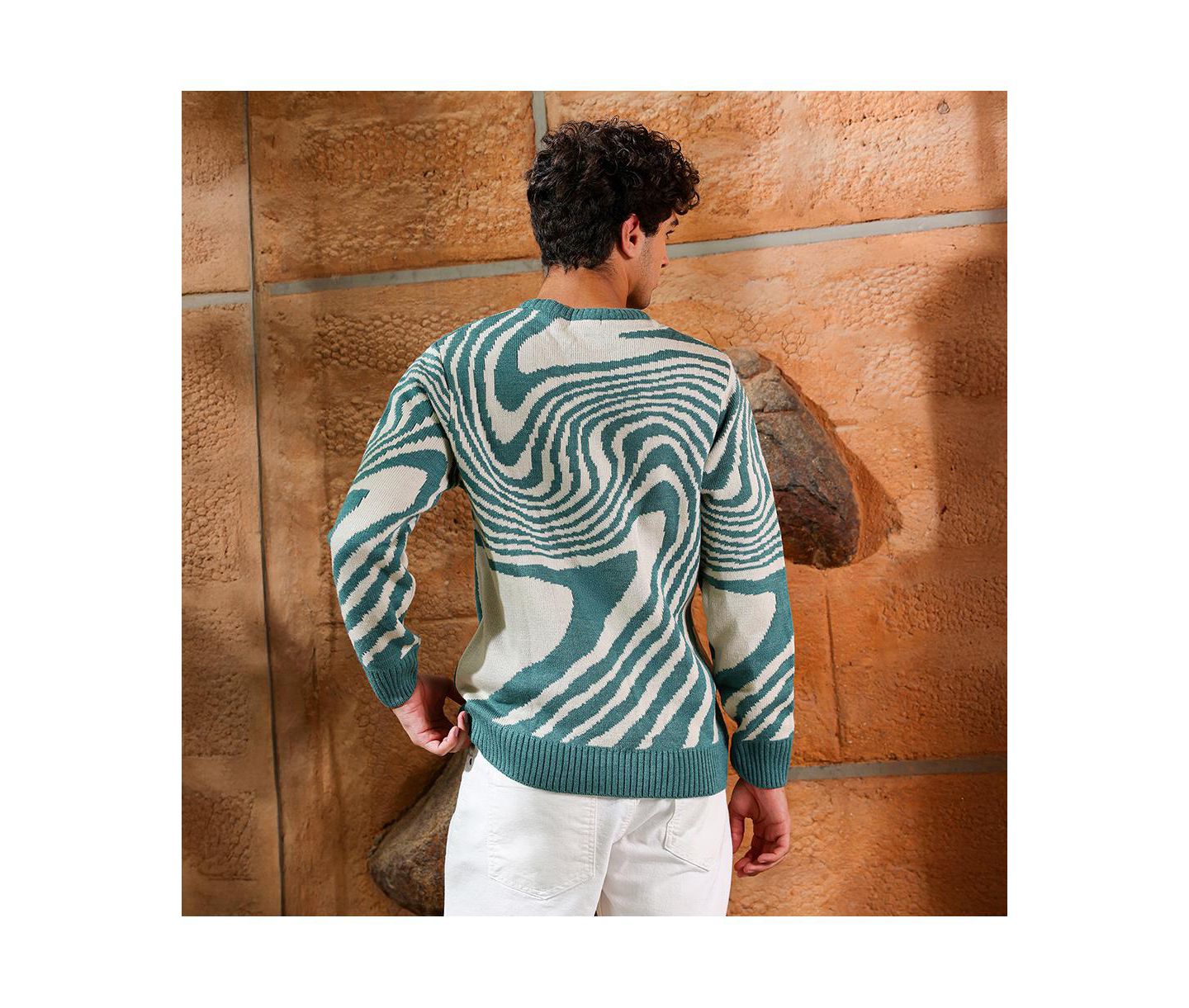 Мужской свитер Cahoot Campus Sutra Fluid Pullover, цвет: Зелёный — фото 4
