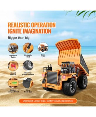 RC Dump Truck 9-Channel 1:18 Scale with Metal Bed