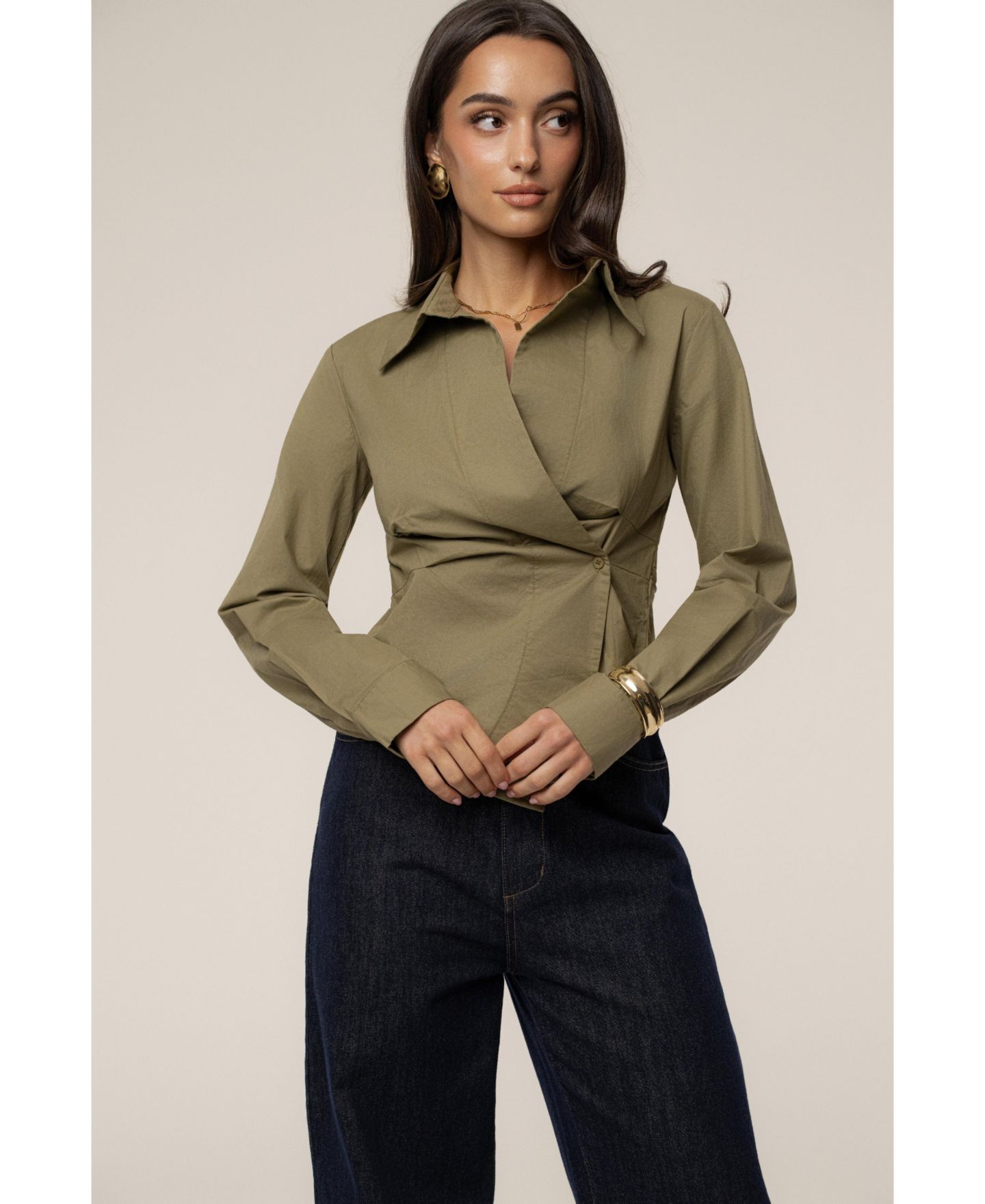 Женская блузка JLUXLABEL Sculpt And Form Blouse, цвет: Зелёный — фото 8