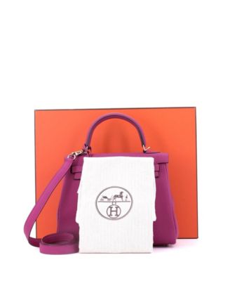Pre-Owned HERMES Kelly 25 Handbag Pink Togo with Palladium Hardware