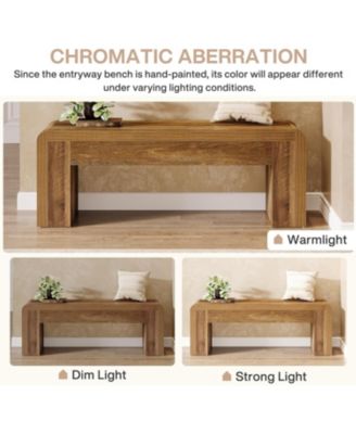 Farmhouse End of Bed Bench for Bedroom, 47.24-Inch Long Entryway Bench