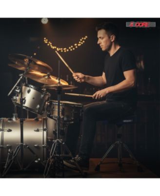 Drum Throne w Backrest 4" Padded Stool Airlift Adjustable 25.5" Drummer Chair 441Lb Capacity